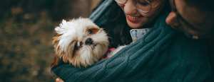 dog with pet owner